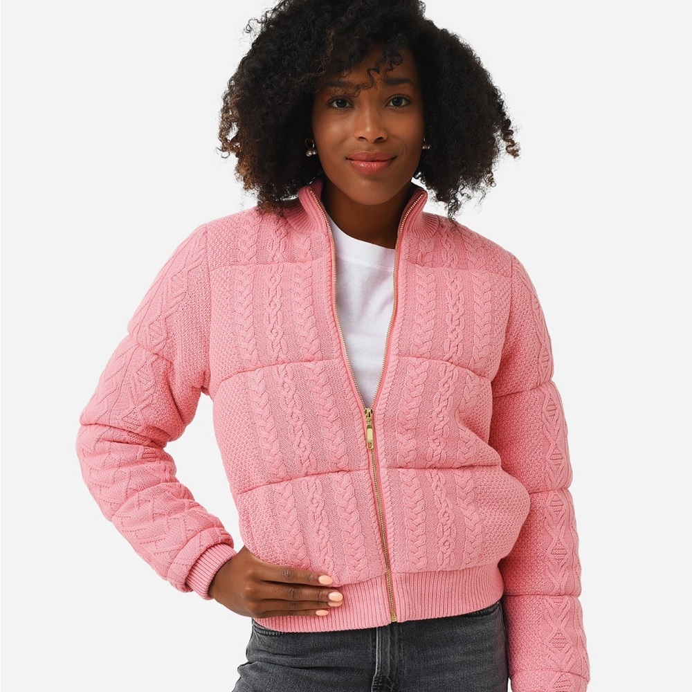 Brand NWT Sold Out LoveShack Fancy Andora Bomber in Powder Blush